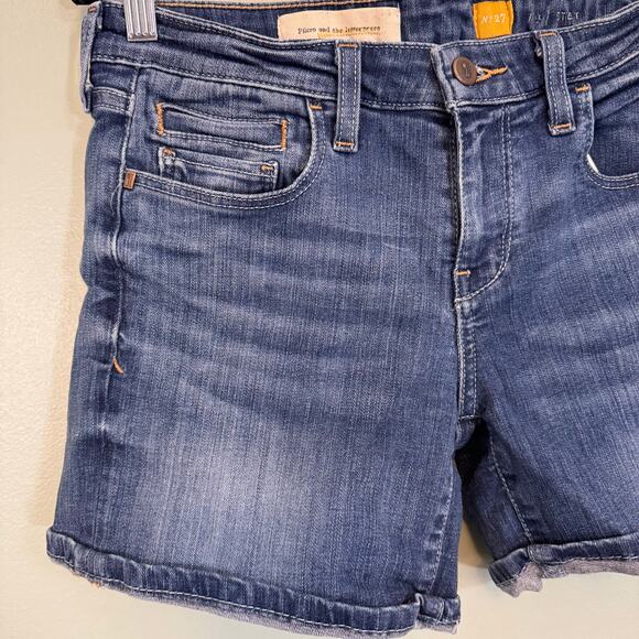 Pilcro And The Letterpress Stet Jean Shorts Womens 27 Blue Denim Mid Rise Cuffed - Picture 3 of 7